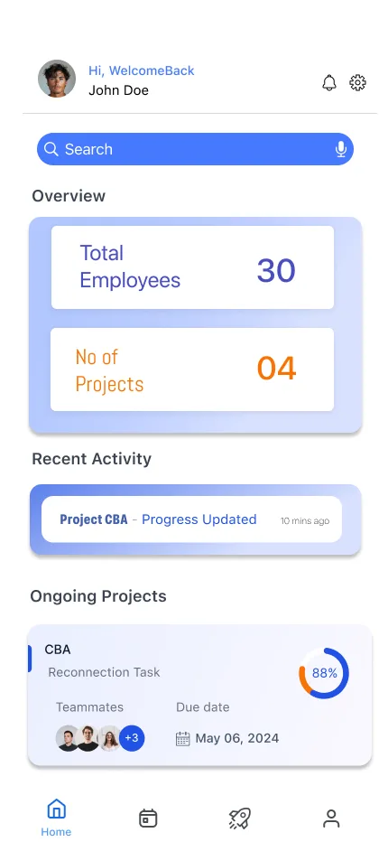 RosterFlex dashboard screen